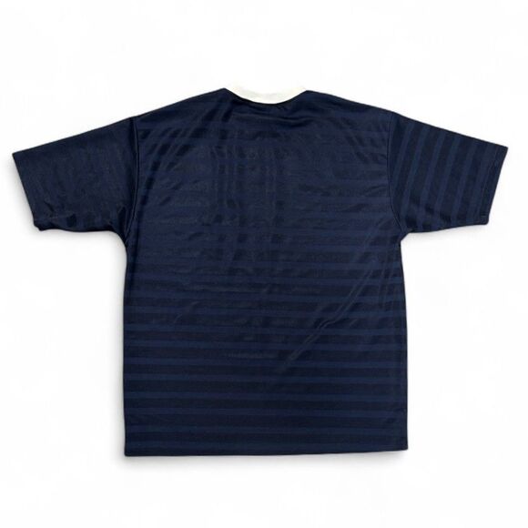 Vintage 90s REEBOK Jersey Shirt Sz L Active Performance USA 90s Blue Striped - Picture 2 of 9